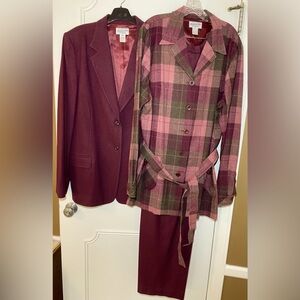 Pendleton Tall 3-piece pantsuit Size 20 in wine